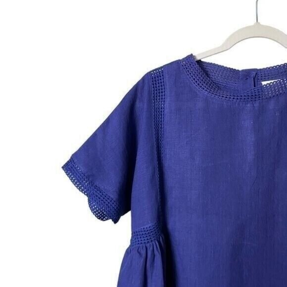 Pomegranate Womens Luxe Linen Babydoll Dress Small Lagenlook Beachy Oversized - Picture 2 of 11